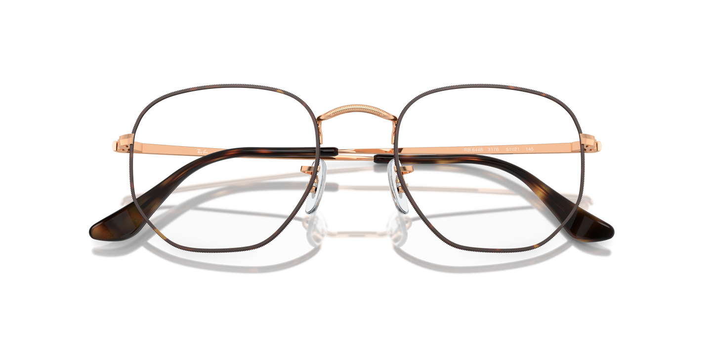 Ray-Ban RB6448 Hexagonal Eyeglasses - Geometric Metal Frame