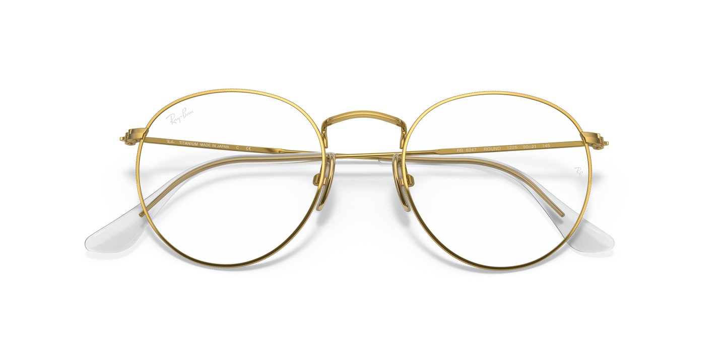Ray-Ban RB8247V Round Titanium Eyeglasses - Square Titanium Frame