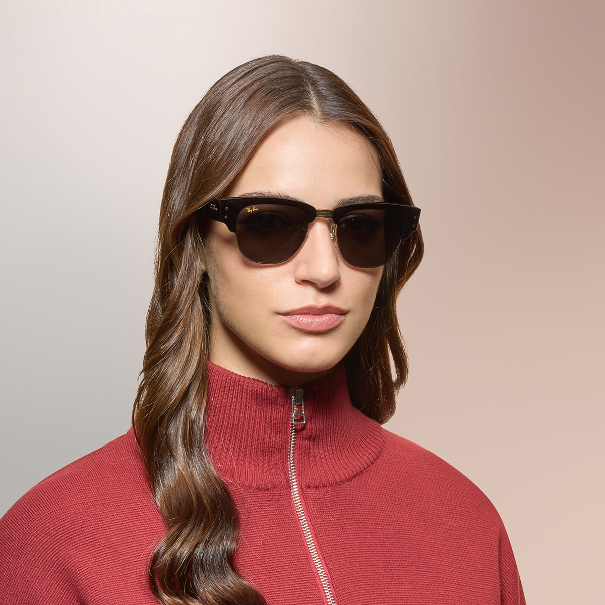 Ray-Ban RB0316S Mega Clubmaster Blacked Out Collection Sunglasses - Square Injected Frame