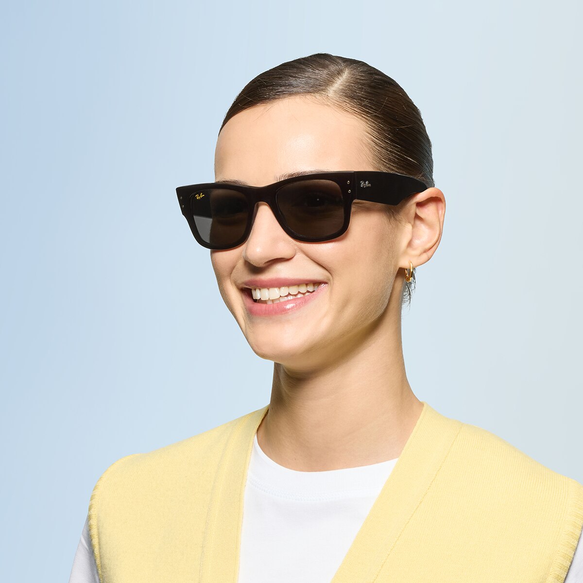 Ray-Ban RB0840S Mega Wayfarer Blacked Out Collection Sunglasses - Square Injected Frame