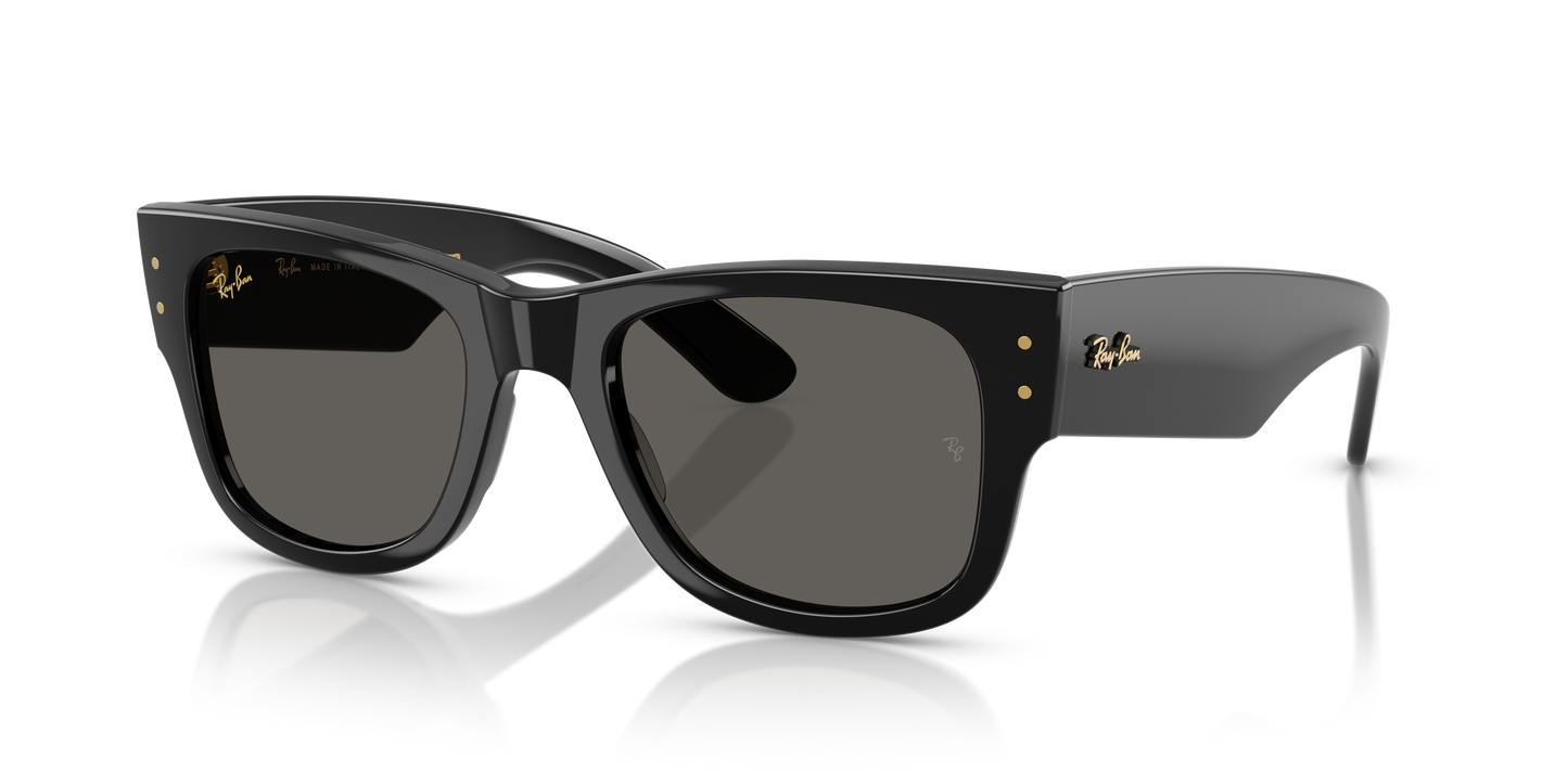 Ray-Ban RB0840S Mega Wayfarer Blacked Out Collection Sunglasses - Square Injected Frame