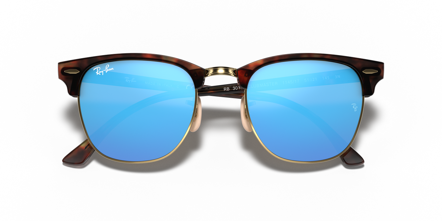 Ray-Ban RB3016 Clubmaster Flash Lenses Sunglasses - Square Acetate Frame