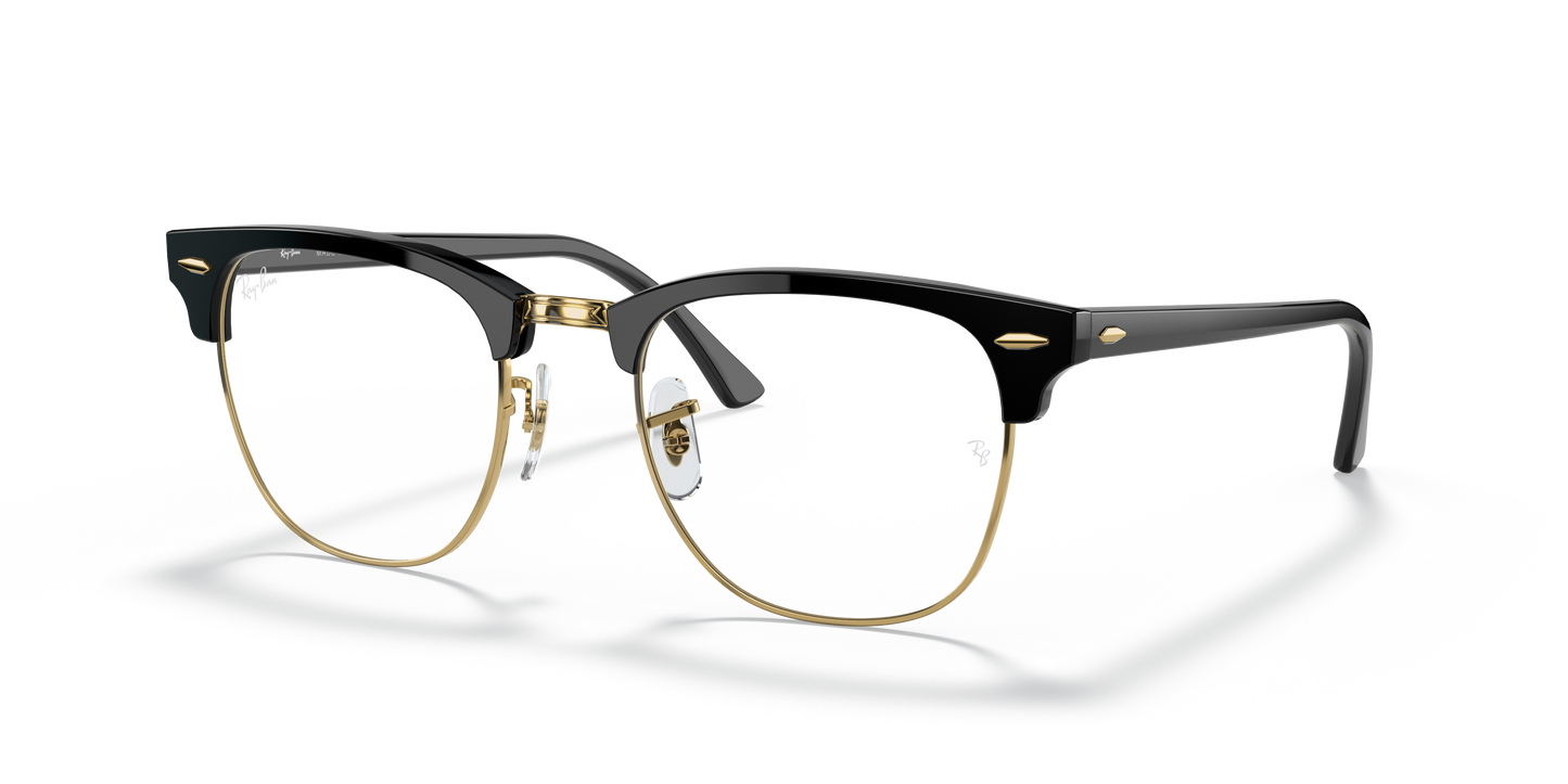 Ray-Ban RB3016 Clubmaster Blue-Violet Light Clear Sunglasses - Square Acetate Frame