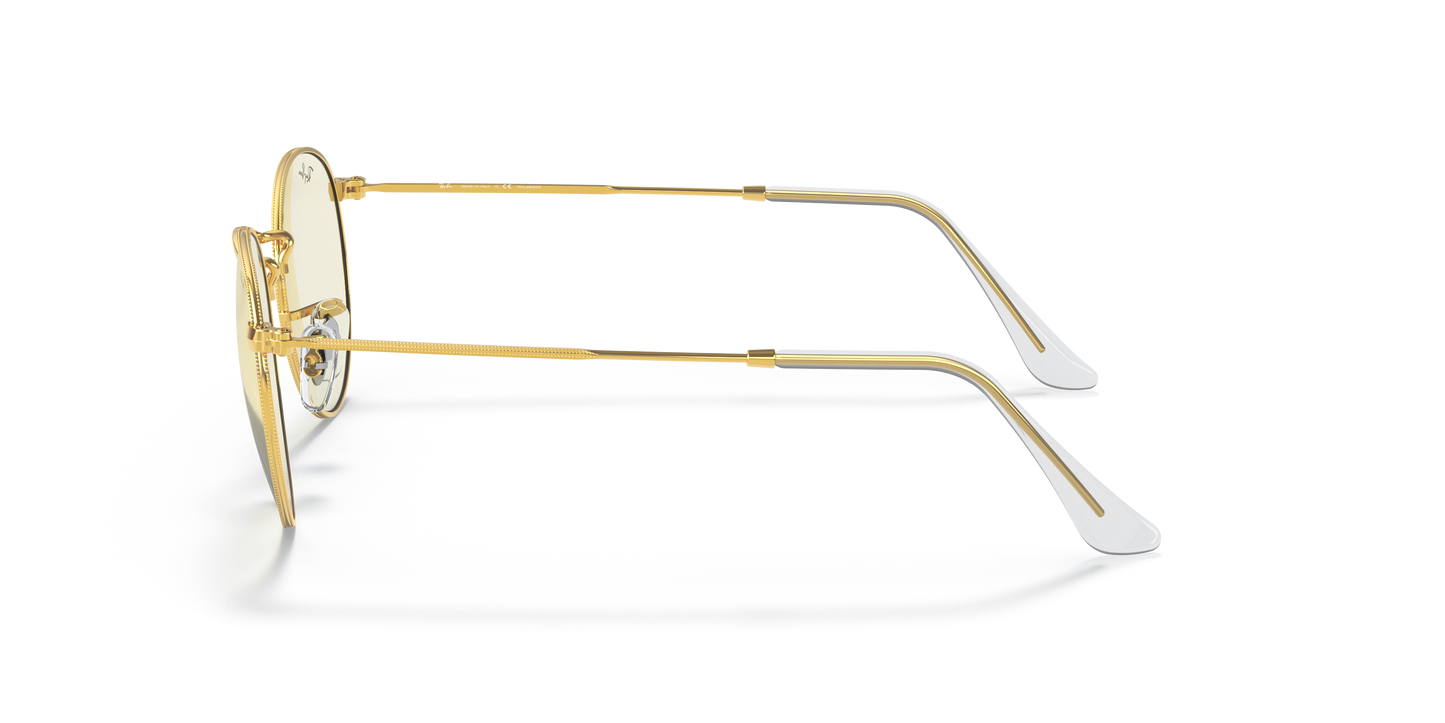 Ray-Ban RB3447 Round Blue-Violet Light Clear Evolve Sunglasses - Metal Frame