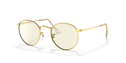 Ray-Ban RB3447 Round Blue-Violet Light Clear Evolve Sunglasses - Metal Frame