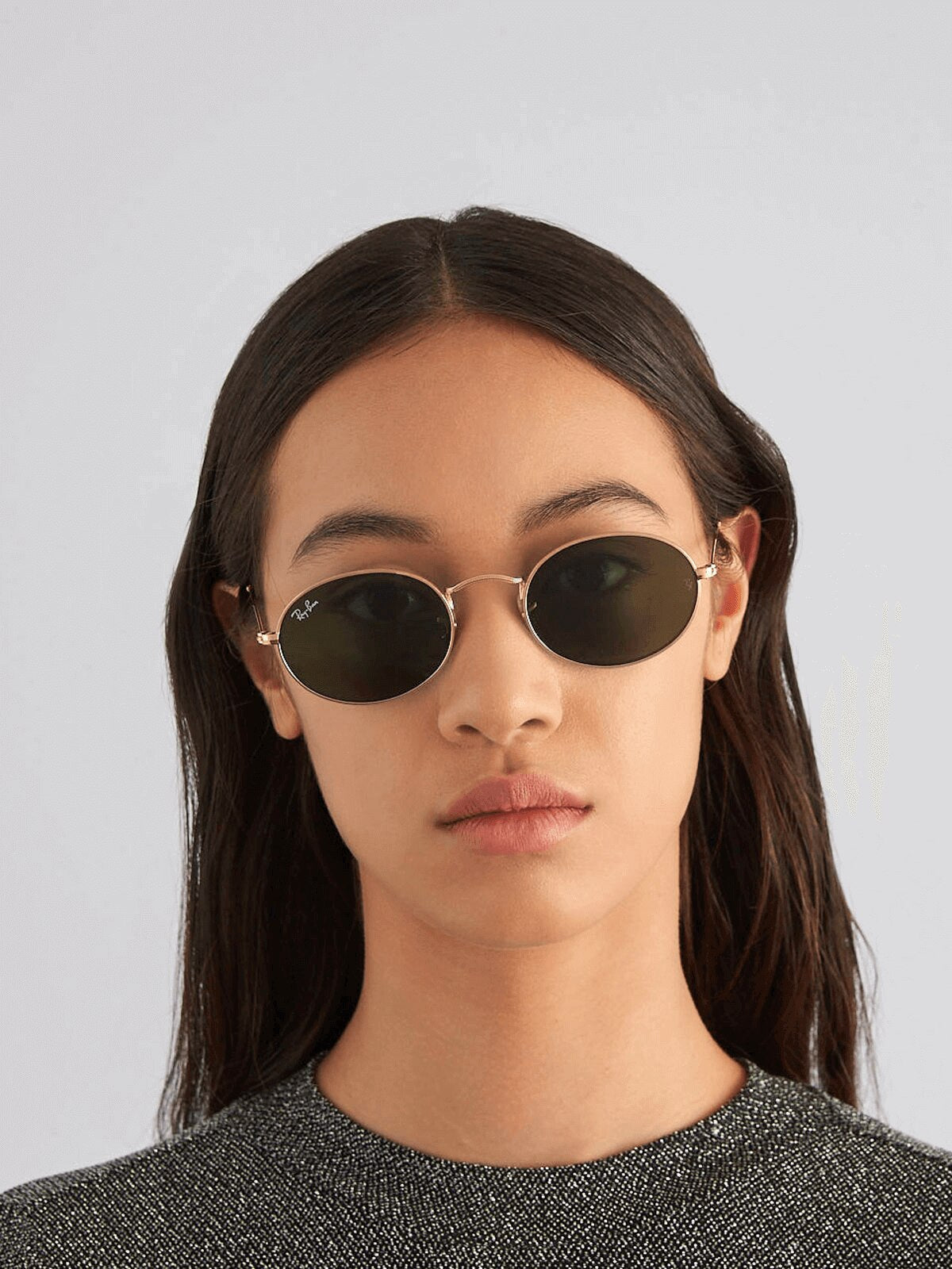 Ray-Ban RB3547N Oval Flat Lens Sunglasses - Metal Frame