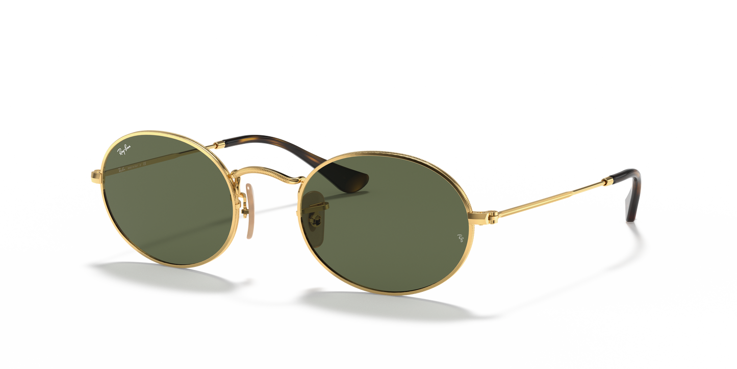 Ray-Ban RB3547N Oval Flat Lens Sunglasses - Metal Frame