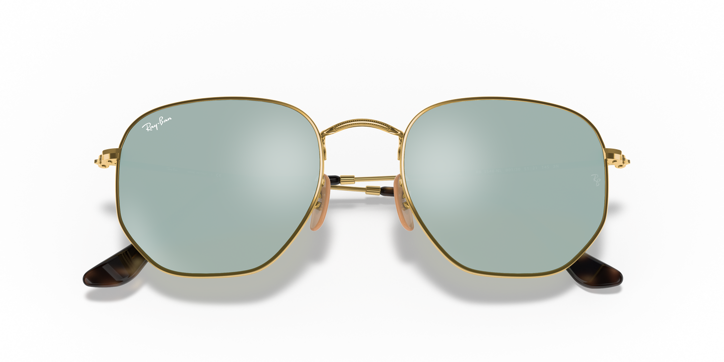Ray-Ban RB3548N Hexagonal Flat Lens Sunglasses - Geometric Metal Frame