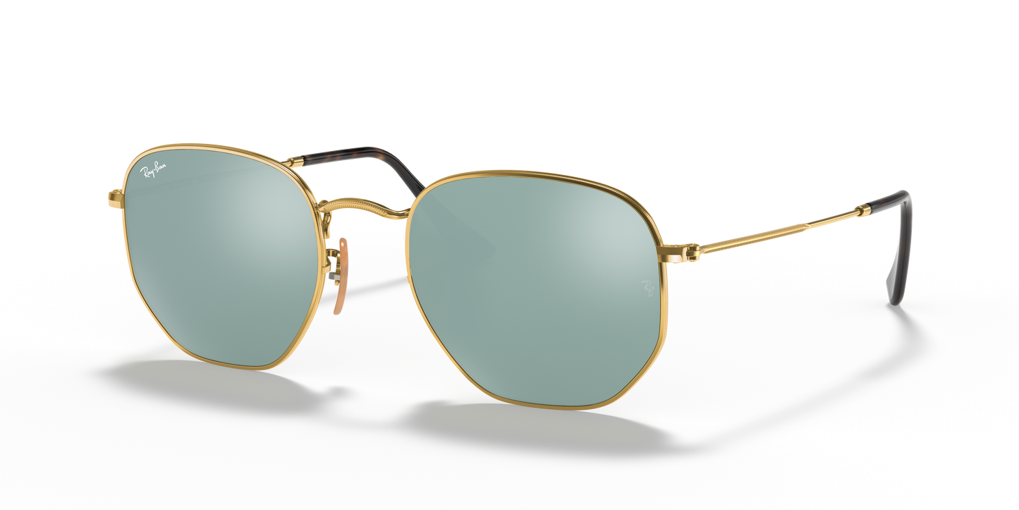 Ray-Ban RB3548N Hexagonal Flat Lens Sunglasses - Geometric Metal Frame