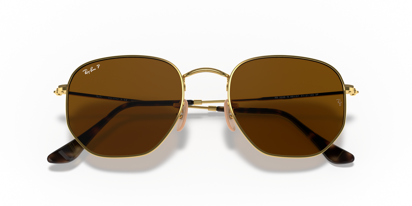 Ray-Ban RB3548N Hexagonal Flat Lens Sunglasses - Geometric Metal Frame