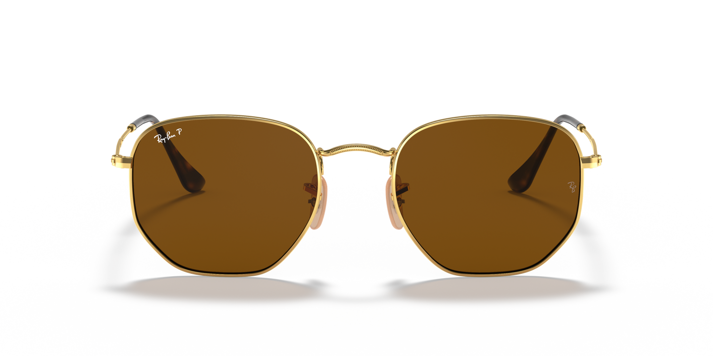 Ray-Ban RB3548N Hexagonal Flat Lens Sunglasses - Geometric Metal Frame