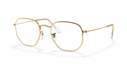 Ray-Ban RB3548 Hexagonal Blue-Violet Light Clear Sunglasses - Geometric Metal Frame