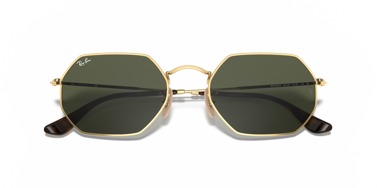 Ray-Ban RB3556N Octagonal Classic Sunglasses - Geometric Metal Frame