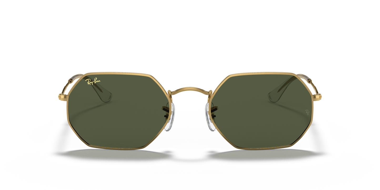Ray-Ban RB3556 Octagonal Legend Gold Sunglasses - Geometric Metal Frame