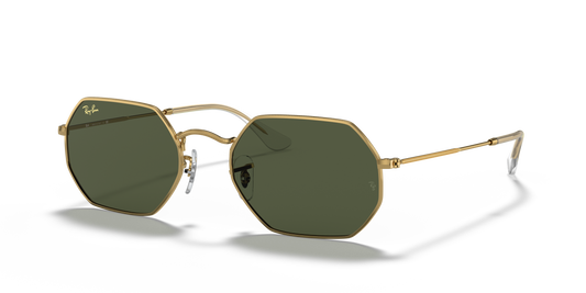 Ray-Ban RB3556 Octagonal Legend Gold Sunglasses - Geometric Metal Frame