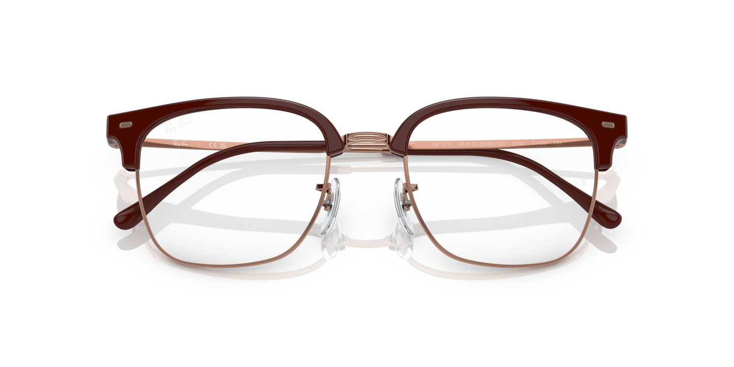Ray-Ban RB7216 New Clubmaster Eyeglasses - Square Injected Frame